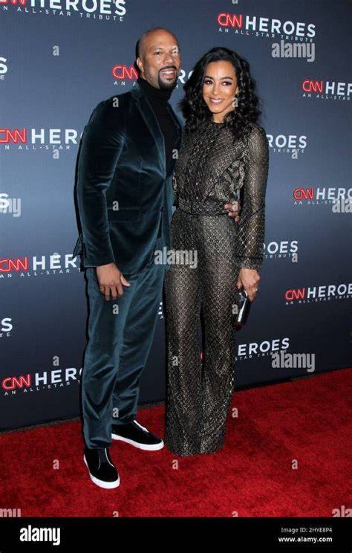 Angela and Common while attending an event
