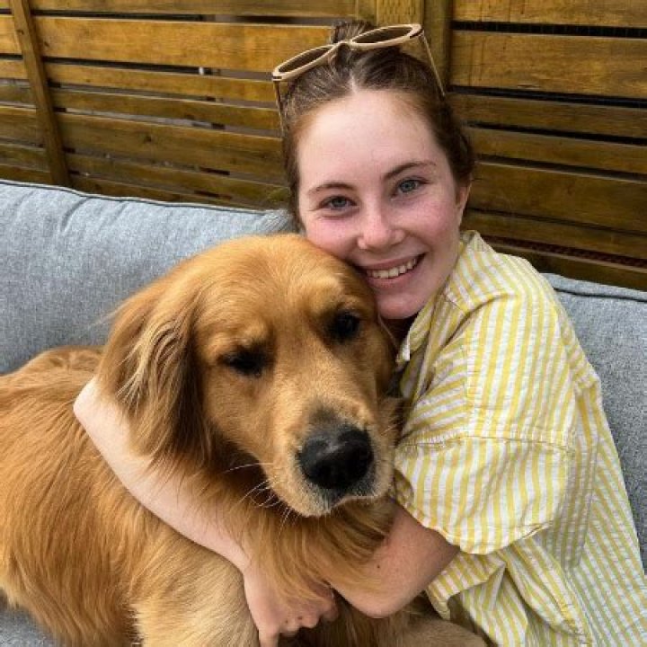 Baye McPherson with her pet dog Jackson.