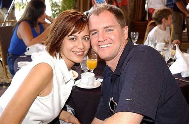 Catherine Bell with her former husband Adam and children
