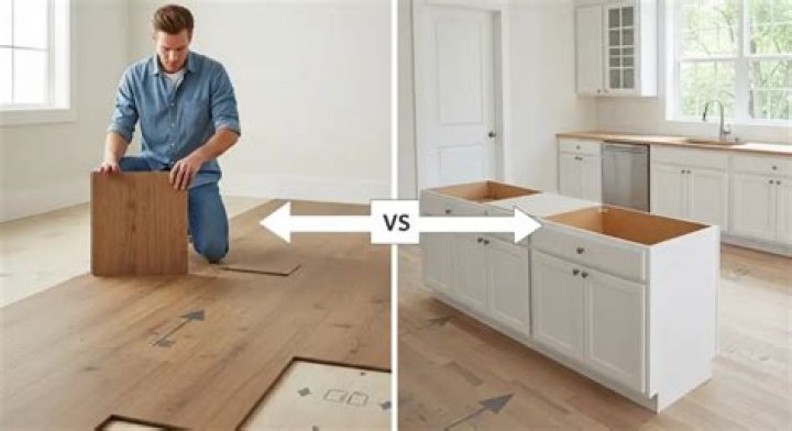 Do cabinets or flooring go in first?