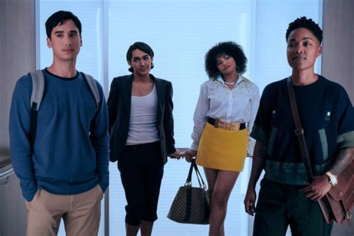 Glamorous. (L to R) Michael Hsu Rosen as Ben, Miss Benny as Marco, Jade Payton as Venetia, Ayesha Harris as Britt in episode 102 of Glamorous. Cr. Amanda Matlovich/Netflix © 2023 Glamorous. (L to R) Michael Hsu Rosen as Ben, Miss Benny as Marco, Jade Payton as Venetia, Ayesha Harris as Britt in episode 102 of Glamorous. Cr. Amanda Matlovich/Netflix © 2023