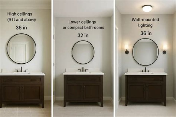 How close can a vanity light be to the ceiling?
