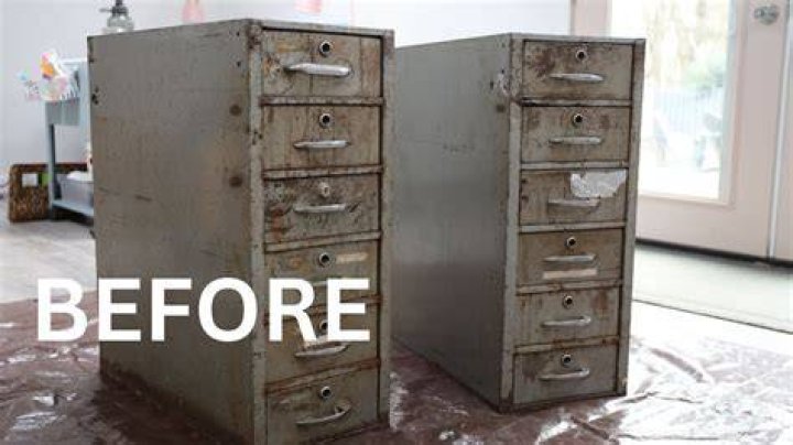 How do you refurbish metal cabinets?
