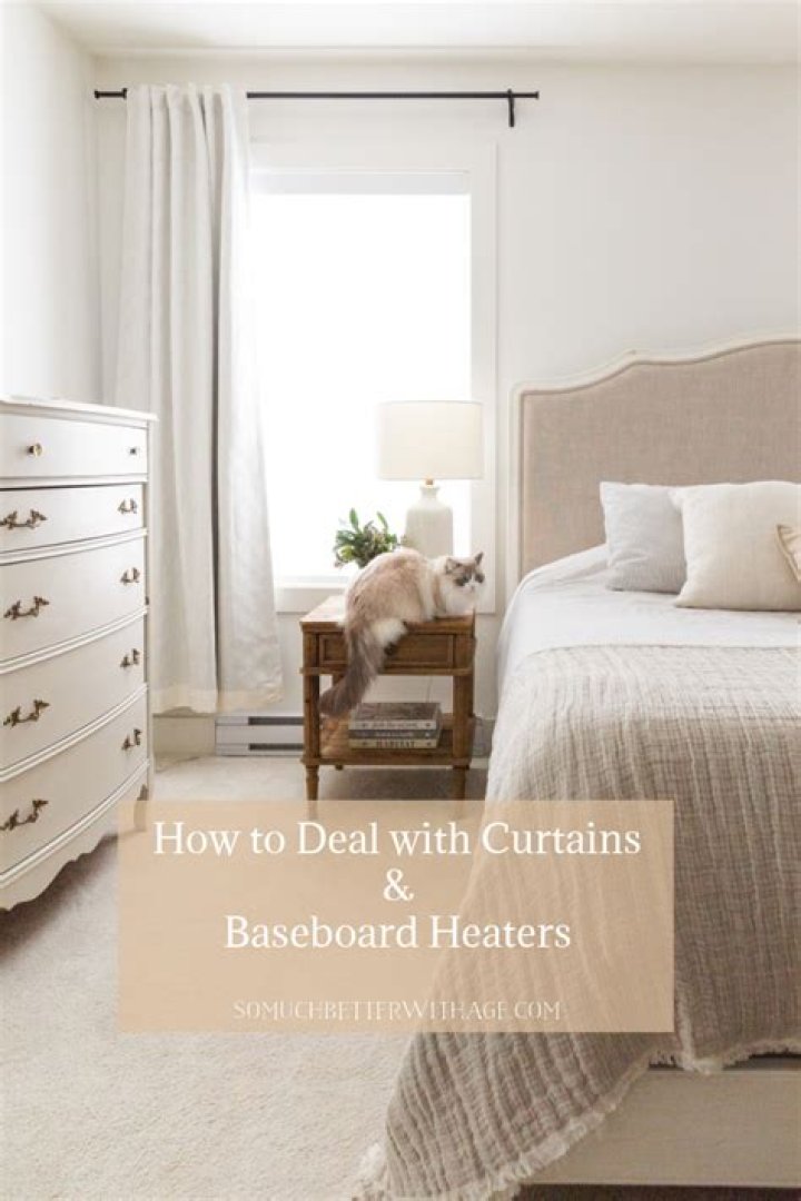 How high should curtains be above baseboard heaters?