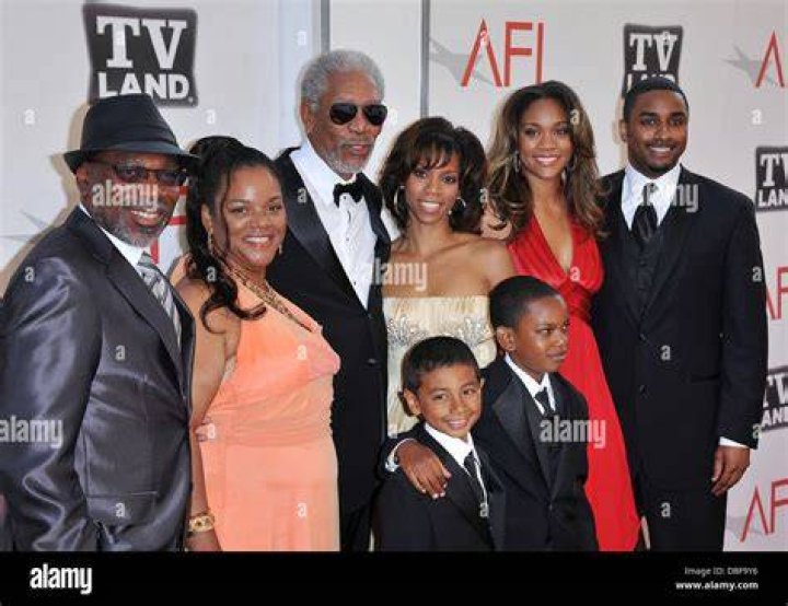 Morgan Freeman with his children.