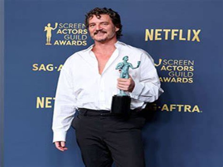 Pedro Pascal wins Male Actor in a Drama Series for "The Last of Us" at the 30th Annual Screen Actors Guild Awards held at the Shrine Auditorium and...