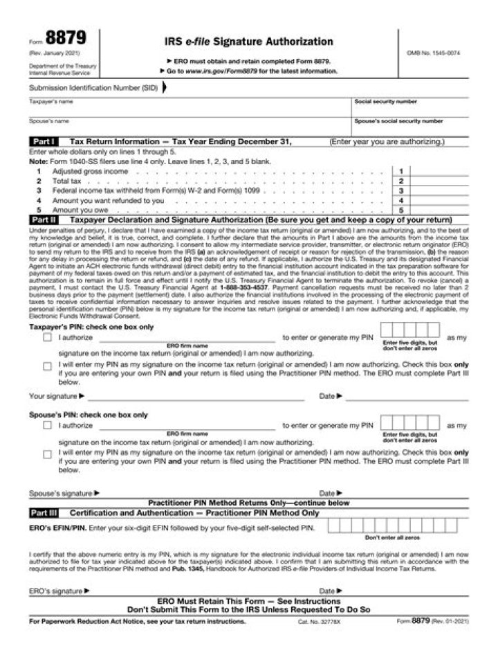 What is a 8879 tax form?