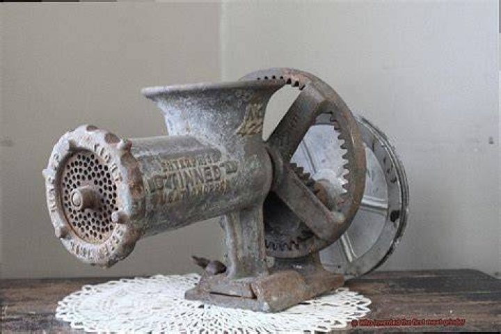 When was the first meat grinder invented?