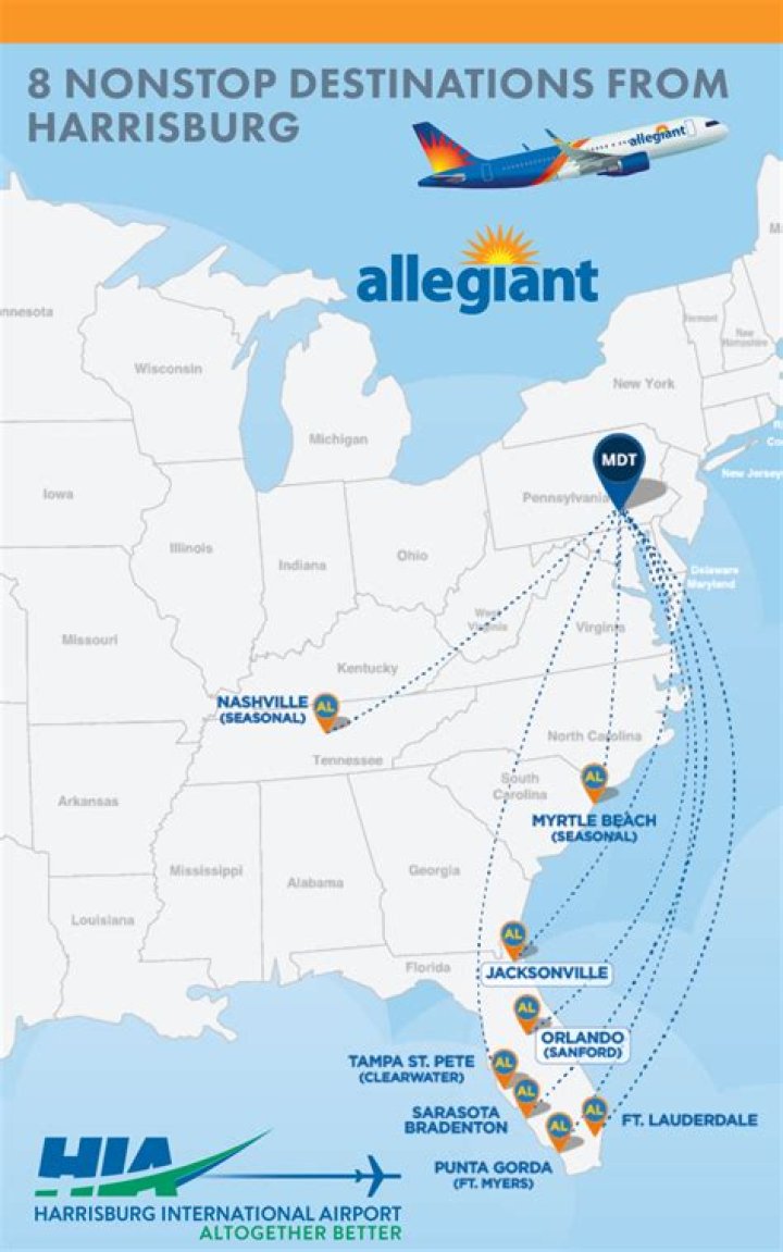 Where does Allegiant fly from RDU?